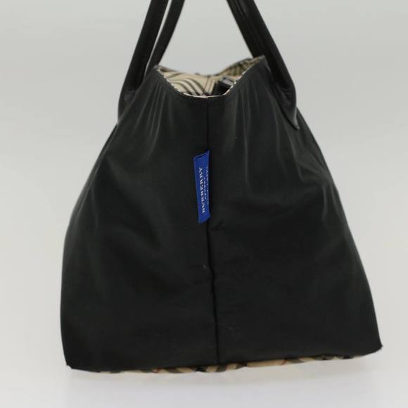 BURBERRY Nova Check Blue Label Hand Bag Nylon Leather Beige Brown Auth bs7887 - Picture 3 of 16